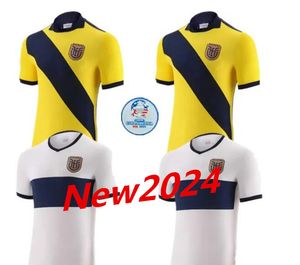 Ekvador 2024 Copa Futbol Forması Ev Ywllow Uzak Biue Pervis Estupinan 2024 Gonzalo Plata Michael Estrada Futbol Gömlekleri Tayland Kalite Maillots De Foot 999