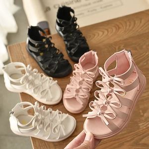Size 2136 Kids Sandals For Girl Summer Outdoor Beach Shoes Girls Gladiator Small Cute Bowknot Baby Toddler 240416