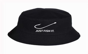 Just Fish It It Funny Stampato Cappelli a secchi stampati estate di alta qualità Fisherman039s Hat Women Men Fisherman Hat Hat Cappelli Snapback Q08056886213