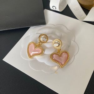 Luxury 18k Gold-Plated Earrings Brand Designer With Pink Heart-Shaped Design Fashionable High-Quality Earrings High-Quality Jewelry Boutique Gifts Earring Boxes