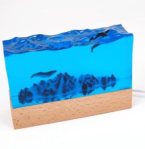 Ferramentas de artesanato Mountain Sea Silicone molde o molde 3D irregular com lâmpada de madeira alimentada por USB Ornamento de luz DIY para 1970868