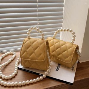 Torby na ramię Square Mini Crossbody Bag 2024 Wysokiej jakości PU skórzana designerska torebka Pearl Pasp Messenger