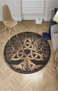 Viking Tattoo Carpet Square Antiskid Area Golvmatta 3D -matta Nonslip Matsal Living Soft Bedroom Carpet 02 2106267983044