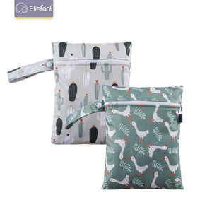 Сумки для подгузников Elinfant 2pcs Set 18*25 см. Водонепроницаемый сухой пакет с подгузниками для подгузников вставки мини -модная мешка с подгузником D240429