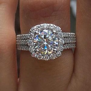 Band Rings Huitan Luxury Silver Engagement Womens Wedding Ring Elegant Cushion Shape Design Hot Selling Womens RFashion Jewelry J240429