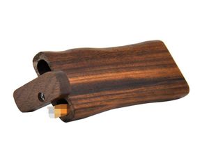 Leafman Walnut trä dugout -låda med en hitter pipe bat naturligt trä tobak förvaring fodral cigarettrörshållare tillbehör6762367