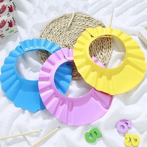 Shower Caps Adjustable baby shower cap eye and ear protection waterproof shampoo shower coverL2404