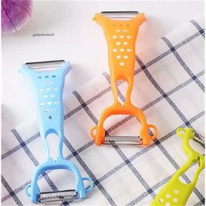 Tjockning Double Head Paring Knife Plastic Peeler Hushåll Kökfrukter Potatis Multifunktion Grater säljer bra 0430