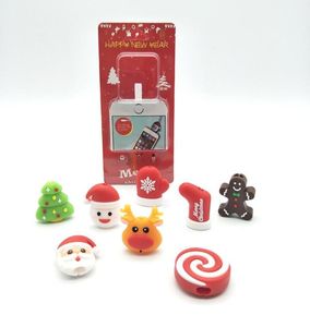 Christmas Snowman Bite Telefonhållare Organiser Modell för telefon Julkabel Bite Cartoon Phone Cable USB Data Line Protector DH02199758