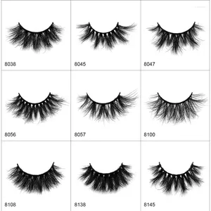 Falska ögonfransar 1Pair Mink 20mm Lashes Fluffy Messy 3D 20 MM Natural Wholesale Makeup Full Strip Lash