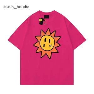 Top camiseta Mulher desenhada Men, gorjeta de designer Smiley Sun Playing Cards Camiseta Tee Graphic Tee Camise