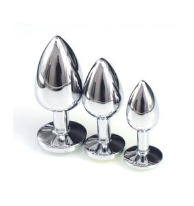 3 PCSLOT 3 Tamanho Metal Anal Plug Kit Set Butt Plug com jóias de cristal brinquedos anal brinquedos sexuais para mulheres casal de homens Au Reve Y1893197814