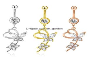 ABLELHO BULTO BULLO RAIS 14G Dangle Belly For Women Girls 316L Aço de aço Curvido Body Jewelry Piercing Drop Deli DHGARDEN DHGIF9274717