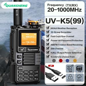 Quansheng UV-K6 Walkie Talkie 5W Banda AIR Rádio Tyep C Charge UHF VHF DTMF FM Scrambler NOAA Frequência sem fio de duas maneiras CB Radio 240430