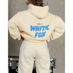 Beyaz Foxx Hoodie Trailsuit Set Giyim Seti Kadınlar Bahar Sonbahar Yeni Hoodie Seti Moda Beyaz Foxx Sportif Uzun Kollu Külot Kapüşonlu Beyaz Foxx Set 714