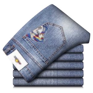 Designer Jeans for Man High end embroidery men's jeans Slim small straight elastic casual pants men's fashion brand