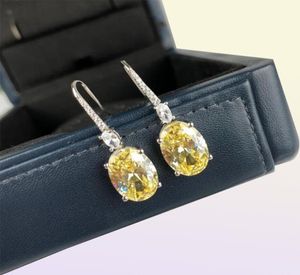 Graff Luxury Earrings 925 Sterling Silver Stud Wedding Anniversary Bling Yellow Diamond Earring Engagement Fashion Jewelry Women P8635048