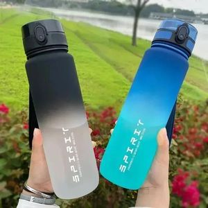 Water Bottles 1 Liter Large Capacity Sports Bottle Leak Proof Colorful Plastic Cup Drinking Outdoor Travel Portable Gym Fitness Jugs