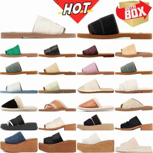 Sandálias Designers Slides Sliders de sandália feminino Mulheres altas mulheres amadeiradas bege branco preto preto rosa Verde azul chinelo claro Denim escuro mu e2ma#