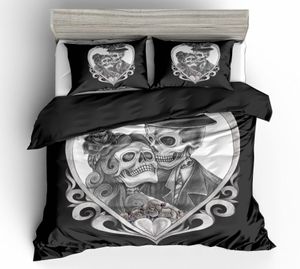 Set di biancheria da letto in bianco e nero set king size floer copripiumino cover queen home tessile set da letto matrimoniale stampato con pillowca7979848