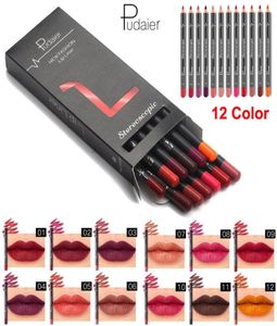 12pcs مجموعة Pudaier Lip Lip Pener Kit Kit Pencil مقاومة للماء Longlasting Contour Lip Lip Pen Pency Nude Lip Pencils Commetic Professional Makeup3453345