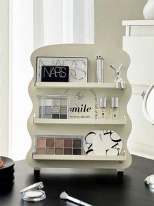 Cosmetic Organizer Ins desktop shelf metal cosmetics perfume makeup eye shadow palette organizer lipstick storage Q240429