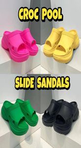 Piscina a piscina di sandali Sandals Scapers Scarpe Scarpe giallo Posa Bianco Bianco Green Green Fase Piattaforma Piattaforma di gomma Piattaforma Sandalo Sandalo7306113