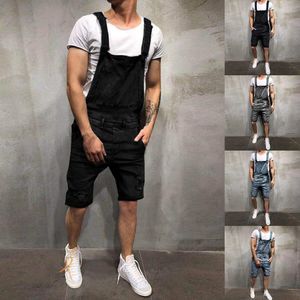 2020 Summer Fashion Men's Men's Rabled Jeans Jeans Shorts Shorts Street Стиль. Стоимость джинсовой бибы комбинезоны мужские брюки для подвески 254L