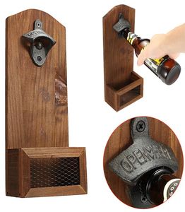 Flasköppnarväggmonterade rustika ölöppnare Ställ vintage utseende med monteringsskruvar för kök caféstänger6678024