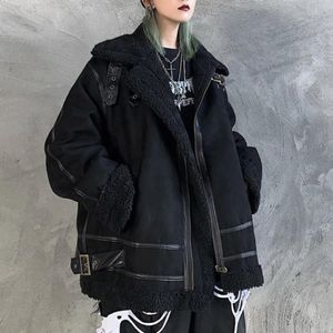 Kobiet Down Down Parkas Winter Jacket Women 2021 Gothic Punk Warm Oversize w stylu BF Pocket Black Płaszcz Kobieta retro streetwear harajuku chic ou 290x