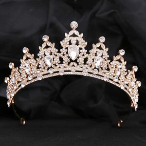 Tiaras eleganckie kryształowe akcesoria do włosów koroną tiara dla kobiet dziewczęta impreza koreańska moda norszektonowa mowa biżuteria na koronę ślubną