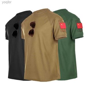 T-shirt maschile estate asciugatura rapida da uomo con scollo corto a maniche corte outdoor t-shirt tactical Factory Pricel2405