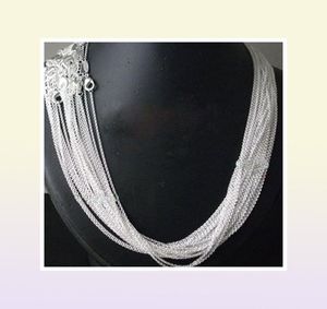 Hela 50st Lot Bulk 925 Stamped Silver Plated 1mm Link Rolo Chains 16quot18quot 20quot22quot24 InchFashio5856113