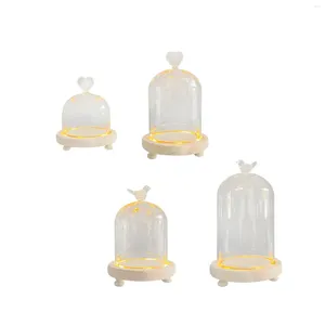 Flaskor klart glas cloche kupol kreativa blommor täcker diy nordiska bröllop centerpieces transparent klocka burk