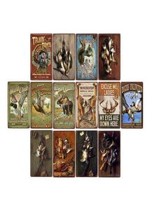 Retro Hunting Tin Sign Vintage Metal Plaque Hunt Wall Decorative Coffee Bar Pub Club Decoration Home Decor 20x30cm Q07236383958