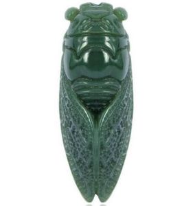 Hetian Jade Qingyu Natural Jade Cicada wisiorek Golden Cicada Pendant Promocja Prezentacja 19755578