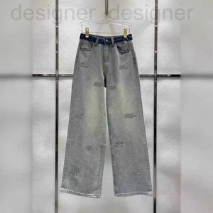 Marca di designer per jeans da donna che indossa jeans for women in the m famiglia primavera/estate 2024, nuovo industria pesante vintage versatili pantaloni gambe larghi 1zi3