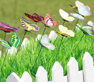 スティックの新しい素敵な蝶人気アートガーデン花瓶の芝生のクラフトデコレーション素晴らしい寝室モダンDIY装飾1121968