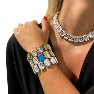 Akcesoria kostiumowe 1PC Znakomity błyszczący Big Rhinestone Bransoletka Moda klub nocny Party Crystal Jewelry Akcesoria