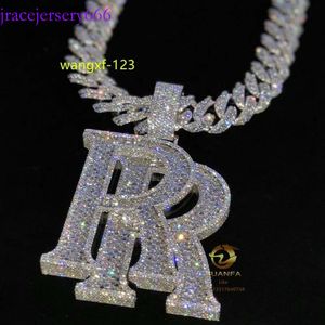 Iced Out Jewelry Moissanite Diamonds Necklace Initial Hip Hop Sier Custom Pendant