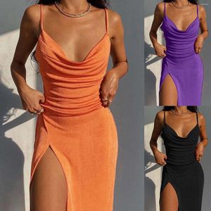 Casual Dresses Women Sexy Elegant Dress Solid Color Party Club Fashion Slim Long Loose Womens Work Business