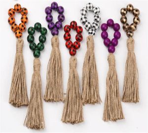 Serviettenringe Farmhouse Natural Holzperlen Tassels Servietten Halter Schnallen für Hochzeit Dinner Party Tisch Dekorationen2001633