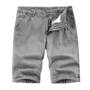 Erkekler Pantolon Soild Shorts Zip Cepler Sıradan Hafif Pantolonlar Erkekler İçin Yaz Pantolonları Rahat Kargo Ropa Hombre