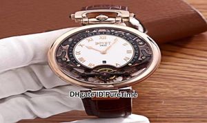 New Bovet Amadeo Fleurier Grand Complications Virtuoso Rose Gold Skeleton White Dial Mens Watch Brown Leather Strap Sports Watches2559228