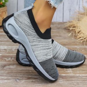 Casual Shoes 2024 Women's Walking Fashion Air Cushion Tjock botten Sneakers slip-on Lightweight Breattable