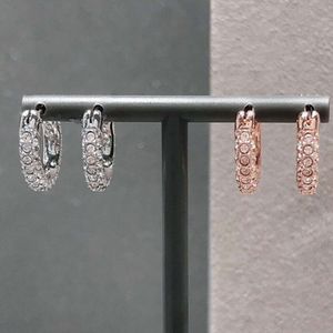 EARRING SWAROVSKI DOMANDER DONNE DONNA ORIGINALI DI MASIONE DI LUXI ORIGINALE Minimalista Diamude Full Diamond Anello Fresco e affascinante Orecchini perforati