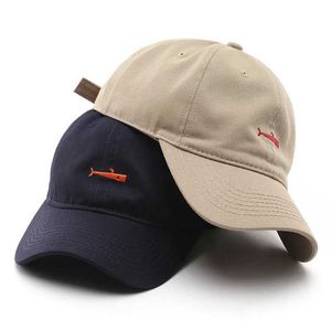 Caps de bola simples chapéu de beisebol masculino sebound baleia bordada casual algodão puro top macio novo casal de meninos e meninas usando o mesmo Q240429