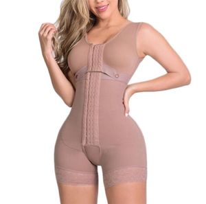 High Compression Full Body Shapewear With Hook And Eye Front Closure Shaper Adjustable Bra Slimming Bodysuit Fajas Colombianas 2207133480