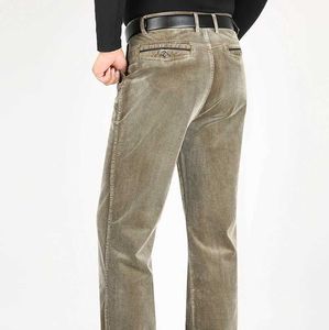 Men's Pants ICPANS Corduroy Trousers Mens Casual Thick Autumn Winter Cotton Straight Loose Q240429