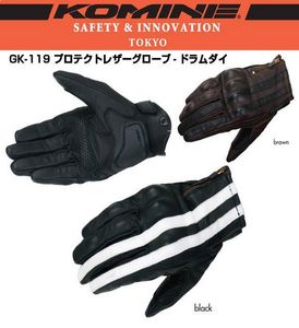 2019 Ny autentisk Komine GK119 Motorcykeltrytor Handskar Motorcykel racinghandskar Läder Retro Style Glove Motorcykel Glove4357958